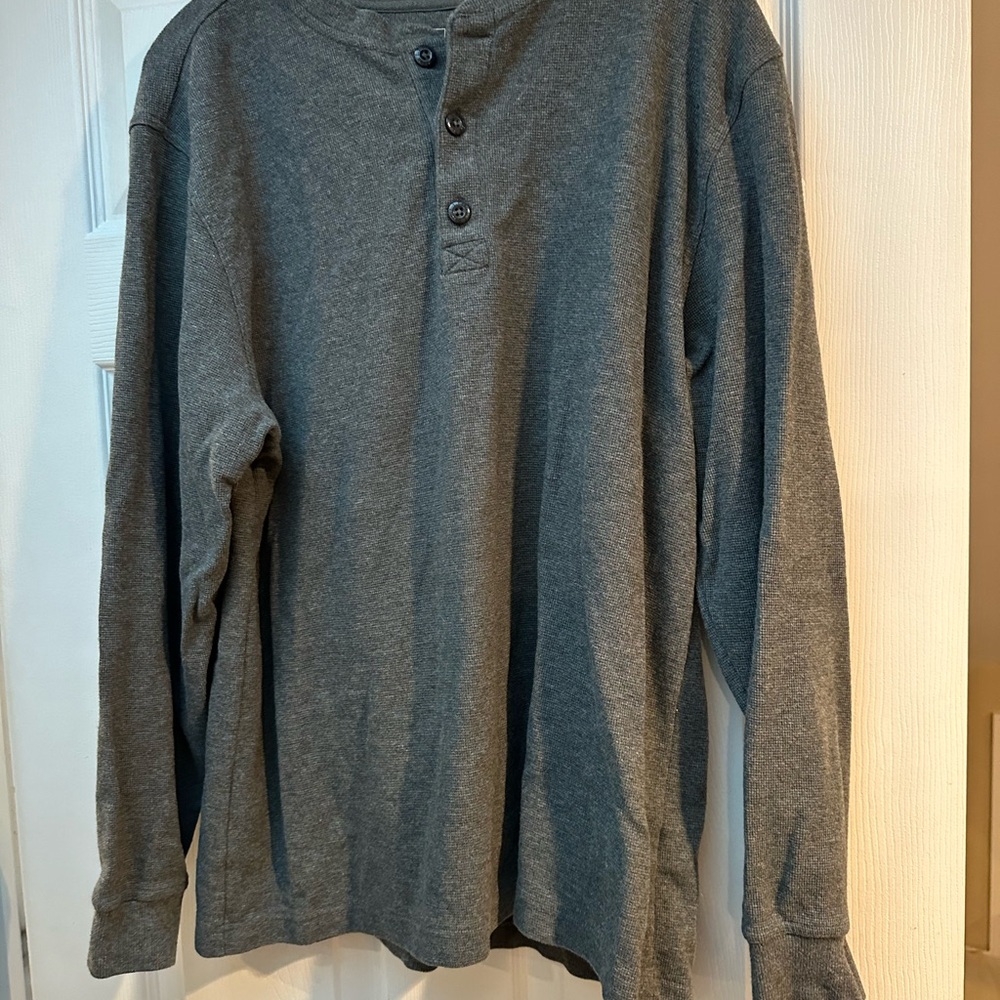 Men's Gray Henley Shirt